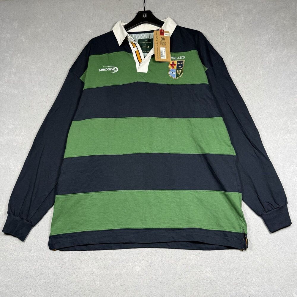 Lansdowne Ireland The Heritage Collection Stripped Rugby Polo Long Sleeve XXL